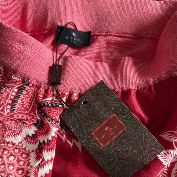 Etro Coral and Pink Floral Skirt Set